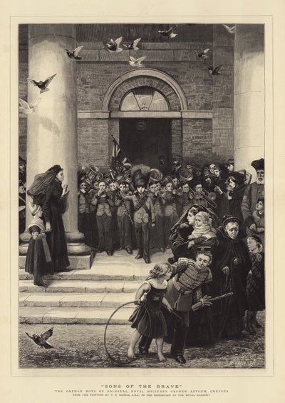 Sons of the Brave, sieroty chłopców żołnierzy, Royal Military Orphan Asylum, Chelsea autorstwa Philip Richard Morris